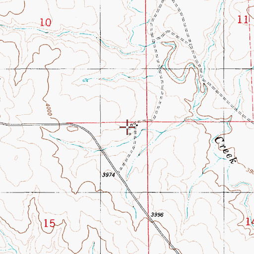Topographic Map of Shaw Ranch, WY