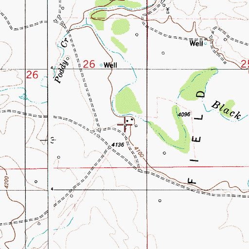 Topographic Map of Bruce Ranch, WY