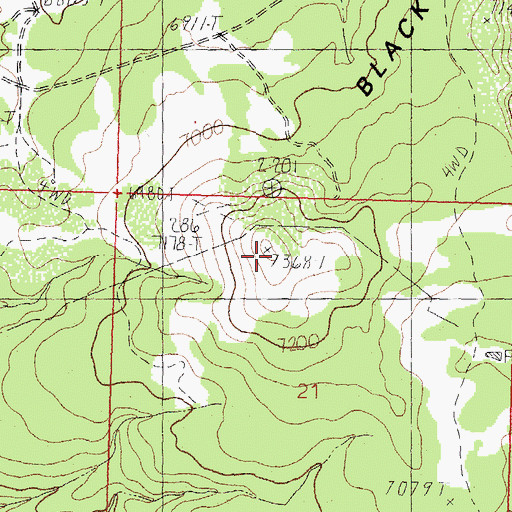 Topographic Map of Black Rock Mountain, AZ