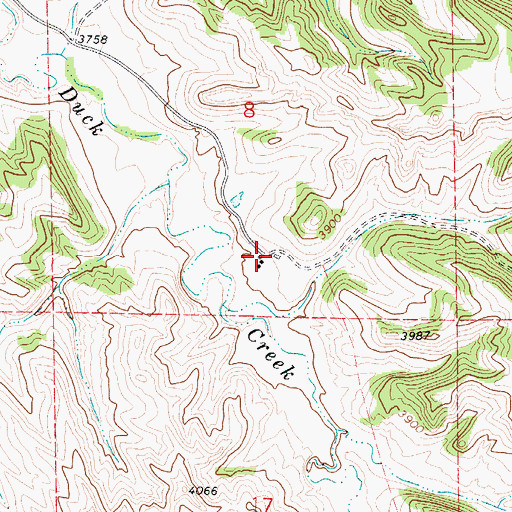 Topographic Map of Dickinson Ranch, WY