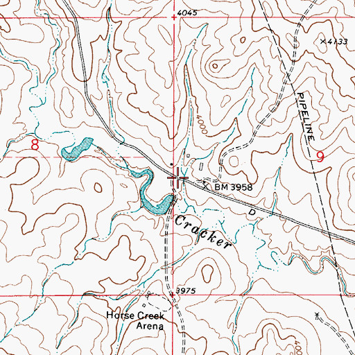 Topographic Map of Wenande Ranch, WY