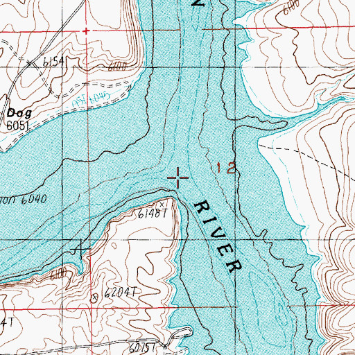 Topographic Map of The Confluence, WY