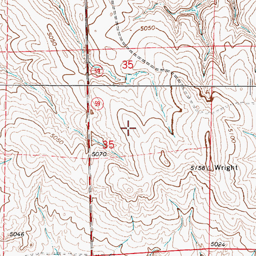 Topographic Map of Wright, WY