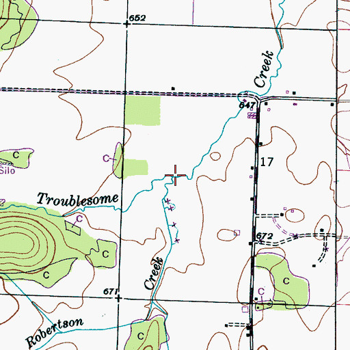 Topographic Map of Robertson Creek, AL