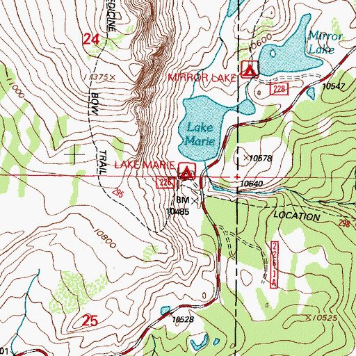 Topographic Map of Lake Marie Picnic Ground, WY