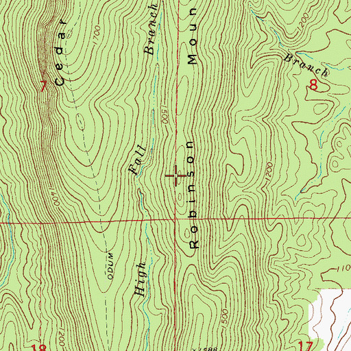 Topographic Map of Robinson Mountain, AL
