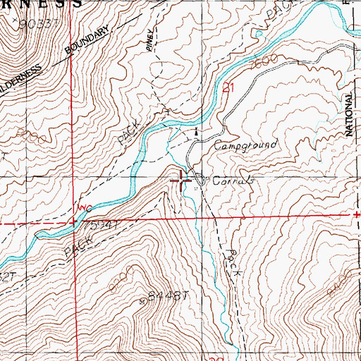 Topographic Map of Jack Creek Trailhead, WY