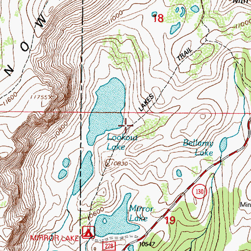 Topographic Map of Lakes Trail, WY