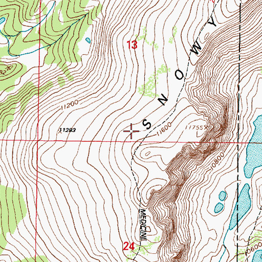 Topographic Map of Medicine Bow Trail, WY