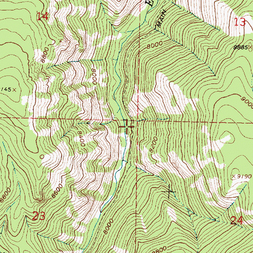 Topographic Map of Encampment River Wildernes, WY