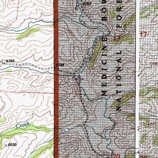 Topographic Map of South McFarlane Creek, WY