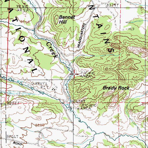 Topographic Map of Upper Blair Picnic Area, WY