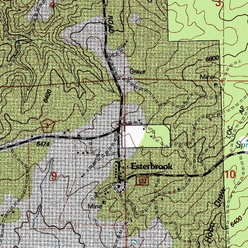 Topographic Map of Esterbrook Work Center, WY