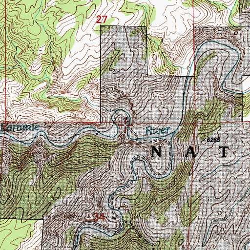 Topographic Map of Rainbow Inn, WY