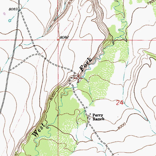Topographic Map of Antone Creek, WY