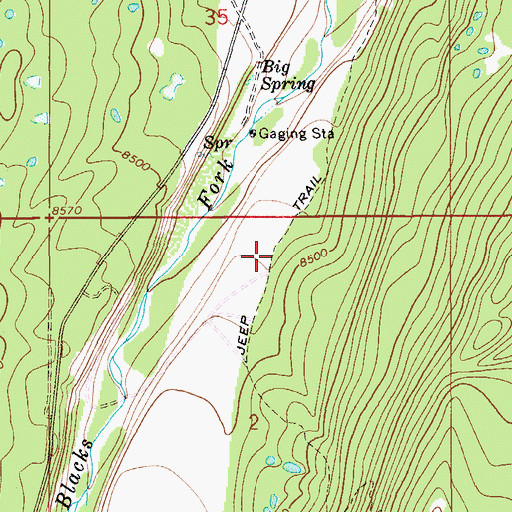 Topographic Map of Uinta County Youth Camp, WY