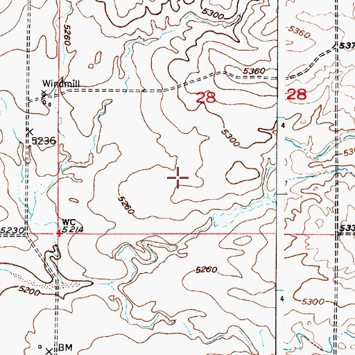 Topographic Map of Converse County, WY