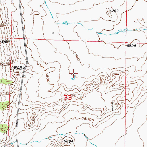 Topographic Map of Natrona County, WY