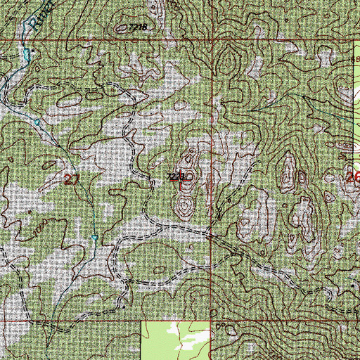 Topographic Map of Three Sisters, WY