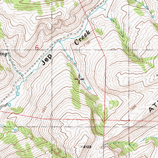 Topographic Map of Beaver Pond, WY