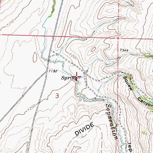 Topographic Map of Jep Canyon, WY