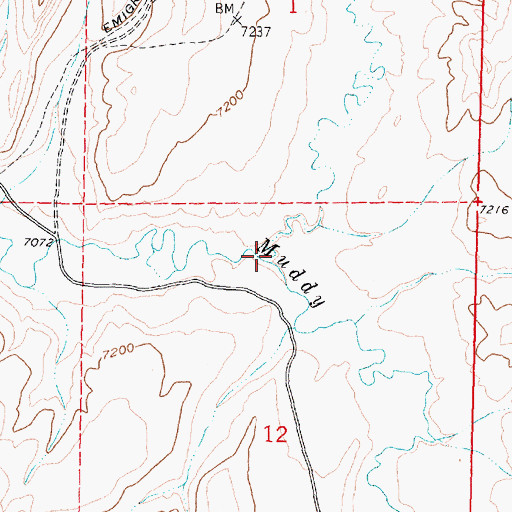 Topographic Map of McKinney Creek, WY