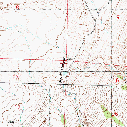 Topographic Map of Scotty Canyon, WY