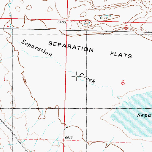 Topographic Map of Separation Creek, WY