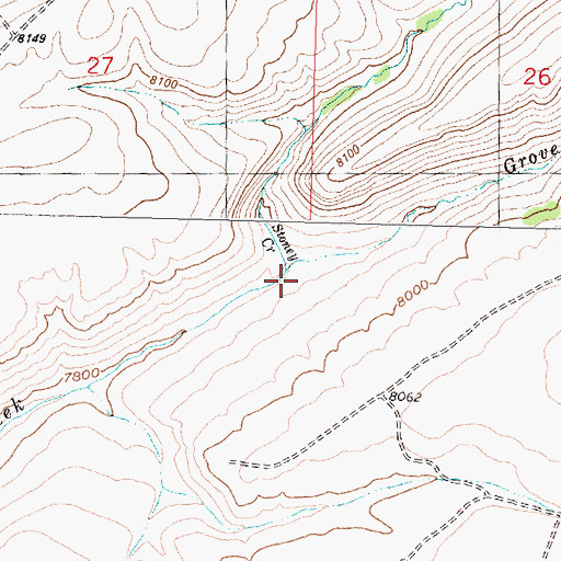 Topographic Map of Stoney Creek, WY