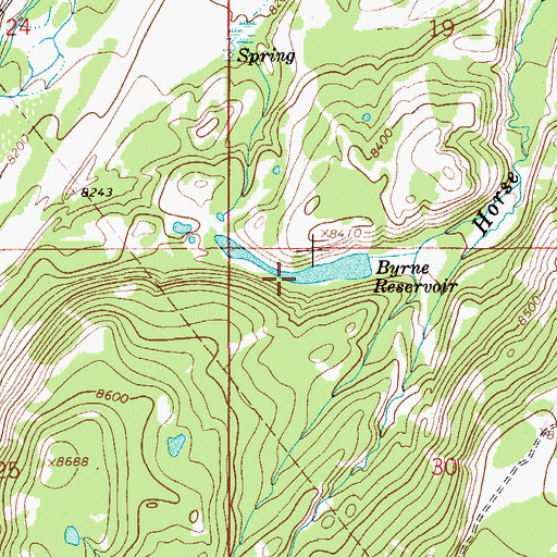 Topographic Map of Byrne Reservoir, WY