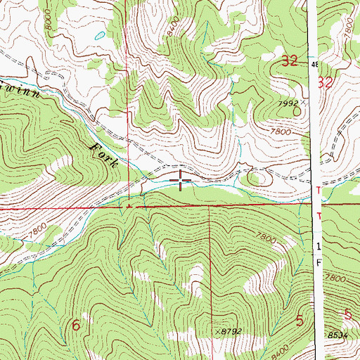 Topographic Map of Gwinn Fork Dick Creek, WY