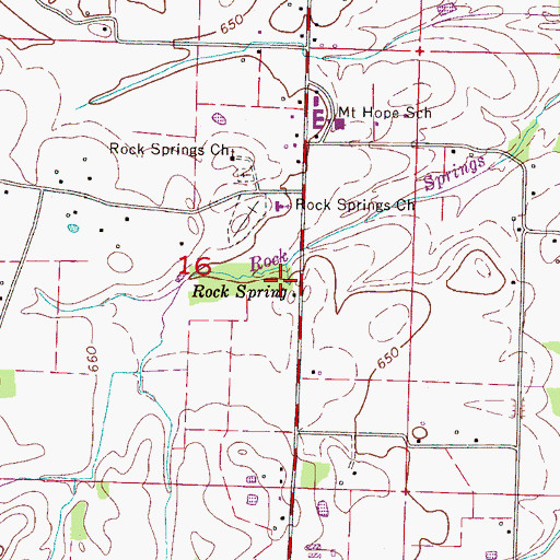 Topographic Map of Rock Spring, AL