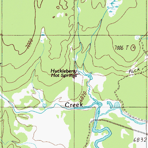 Topographic Map of Huckleberry Hot Springs, WY
