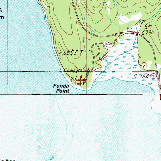 Topographic Map of Lizard Creek Campground, WY