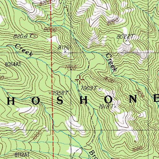 Topographic Map of Trout Creek Trail, WY