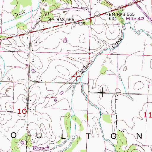 Topographic Map of Rock Springs Branch, AL