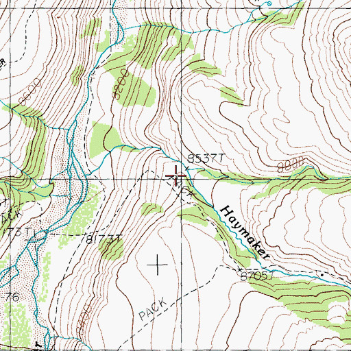 Topographic Map of Ross Creek, WY