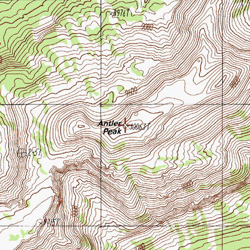 Topographic Map of Antler Peak, WY