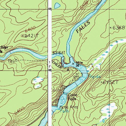 Topographic Map of Bechler River, WY