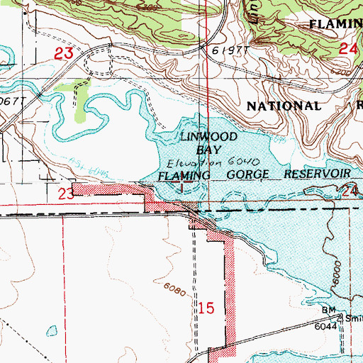 Topographic Map of Henrys Fork, WY