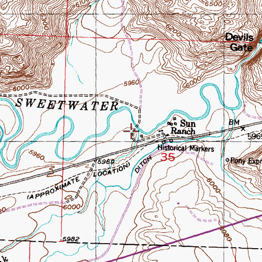 Topographic Map of Pete Creek, WY