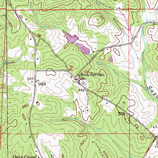 Topographic Map of Rock Springs Church, AL