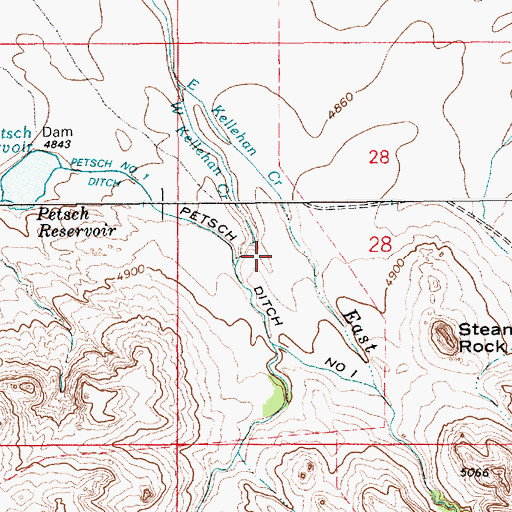 Topographic Map of Petsch Ditch Number 1, WY