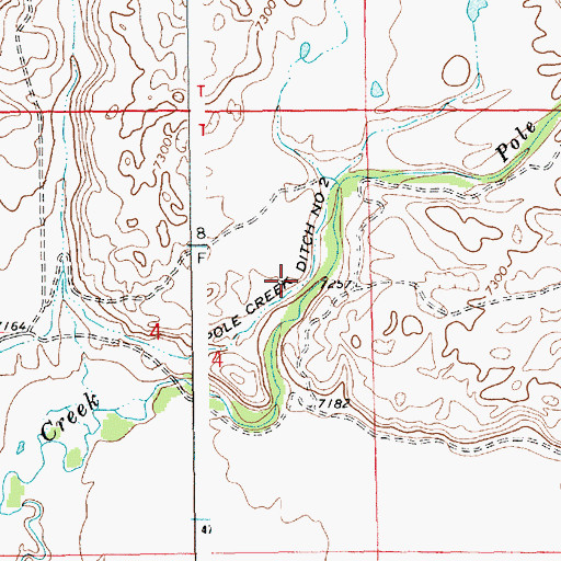 Topographic Map of Pole Creek Ditch Number 2, WY