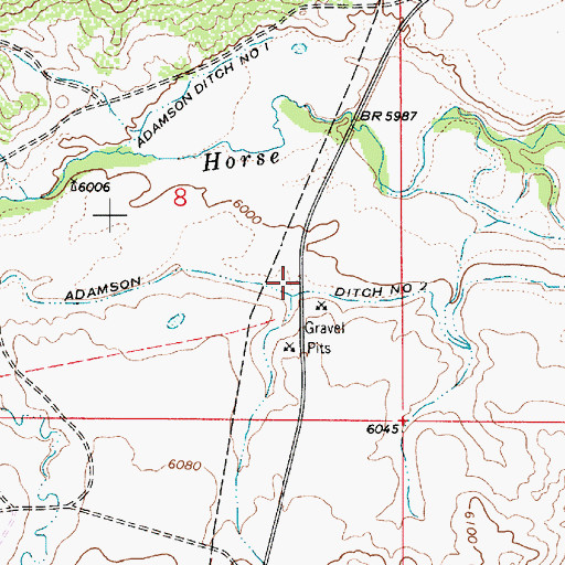 Topographic Map of Adamson Ditch Number 2, WY
