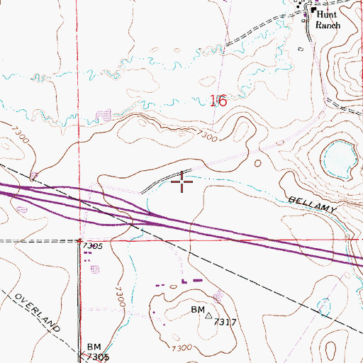 Topographic Map of Bellamy Ditch Number 2, WY