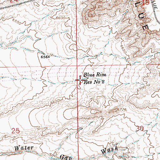 Topographic Map of Blue Rim Reservoir Number 2, WY