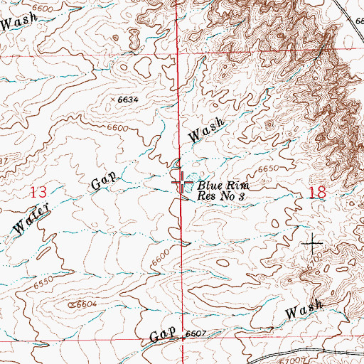 Topographic Map of Blue Rim Reservoir Number 3, WY