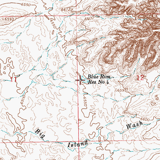 Topographic Map of Blue Rim Reservoir Number 4, WY