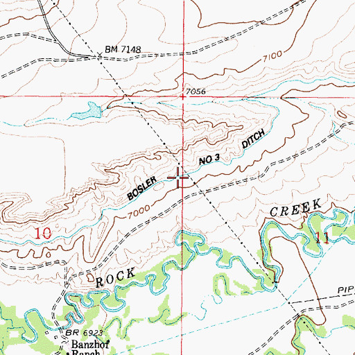 Topographic Map of Bosler Ditch Number 3, WY